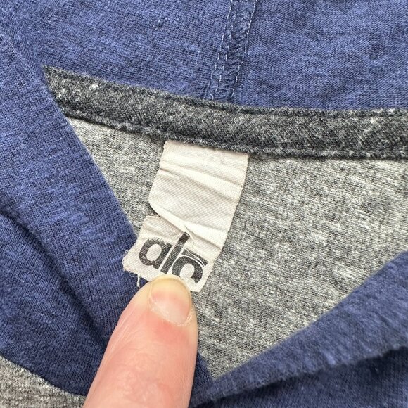 ALO Performance Hoodie Men 2XL Gray Blue Tri-Blend Lightweight Pullover - Picture 6 of 14